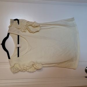 H&M pale yellow ruffle t-shirt